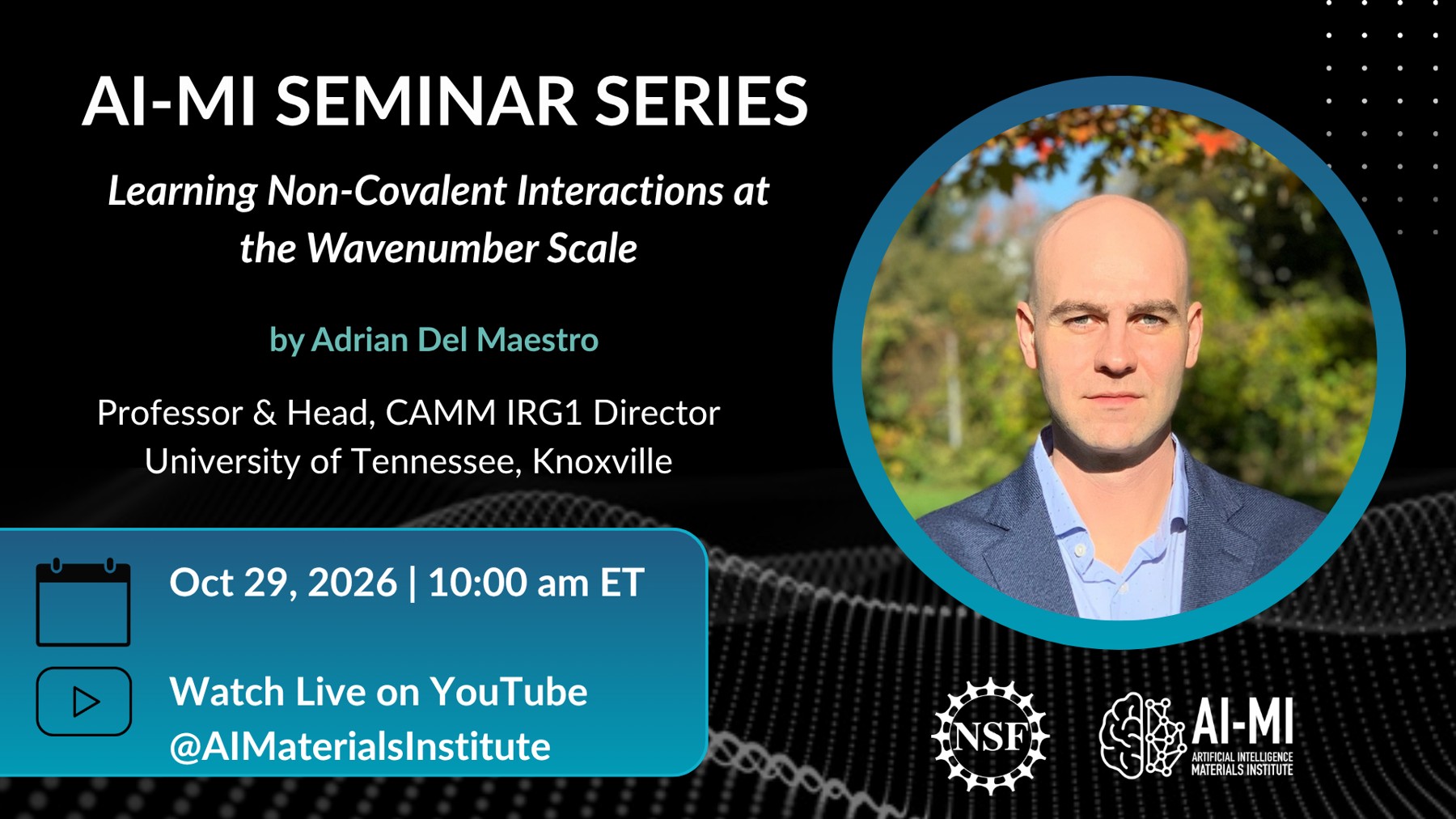 AI-MI Seminar Series: Adrian Del Maestro (University of Tennessee, Knoxville)