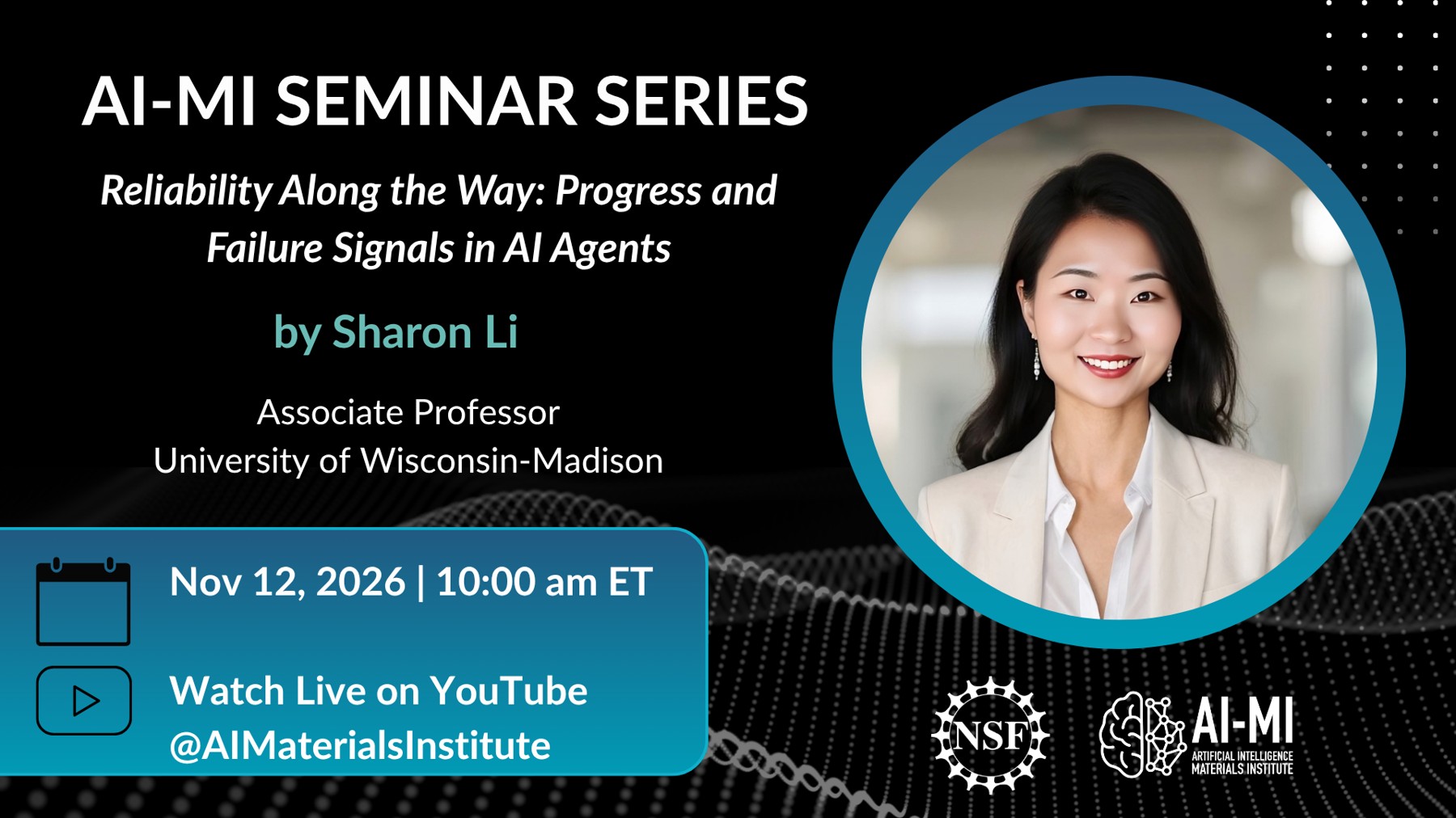 AI-MI Seminar Series: Sharon Li, Thursday, November 12, 2026